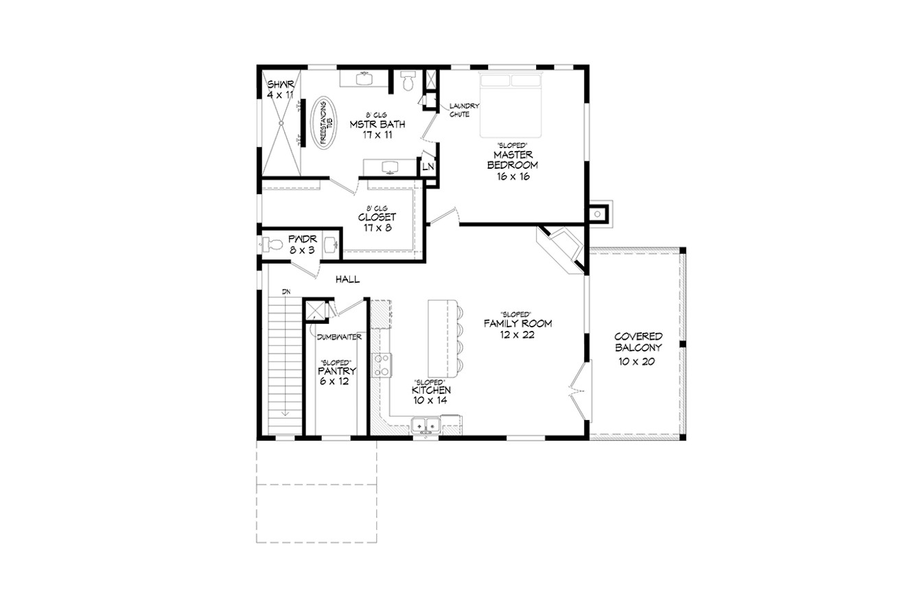 Secondary Image - Contemporary House Plan - Mohawk Eagle 28206 - 2nd Floor Plan