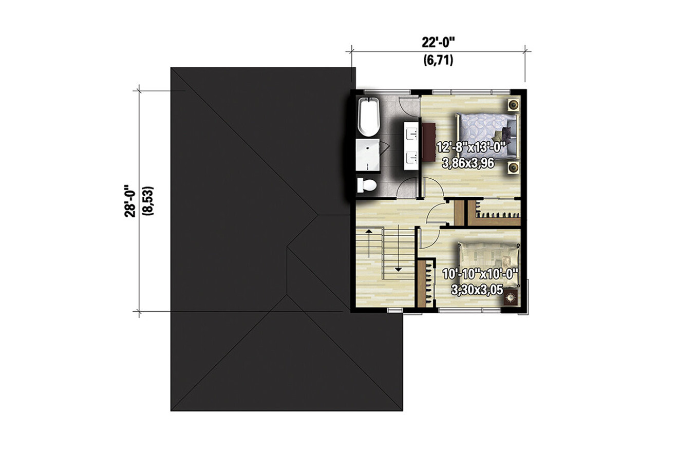 Modern House Plan - 97445 - 2nd Floor Plan