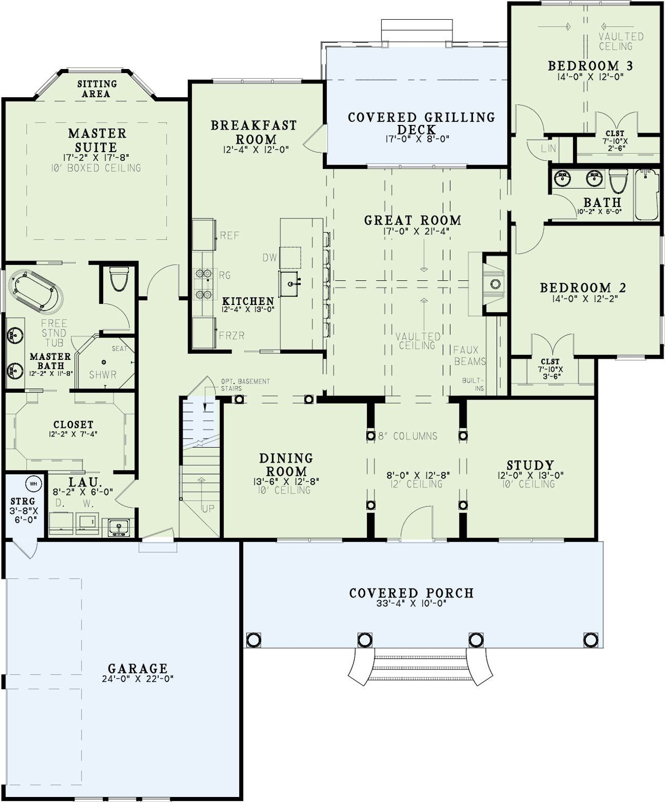 Farmhouse House Plan - Charleston House 72062 - 1st Floor Plan