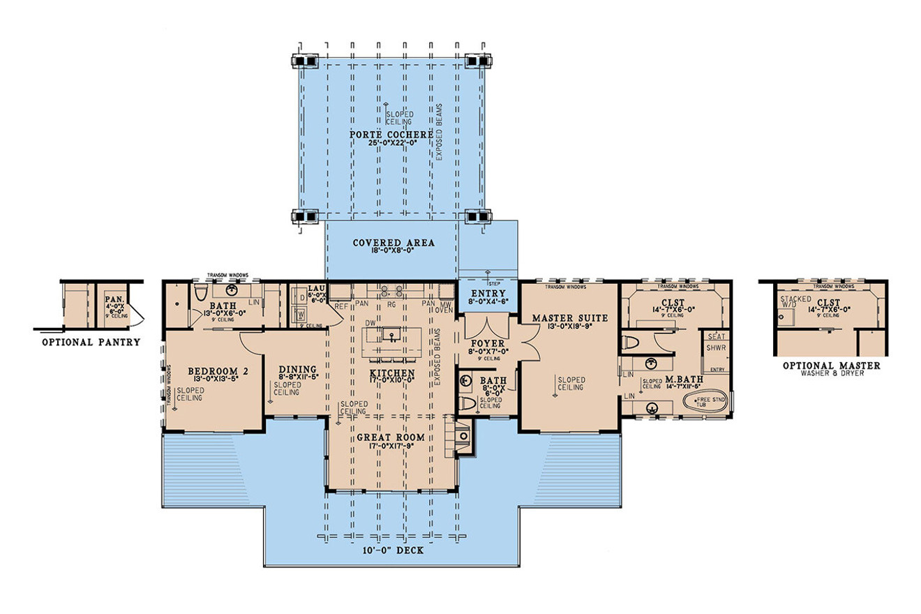 Modern House Plan - Twin Slopes Retreat 14936 - 1st Floor Plan