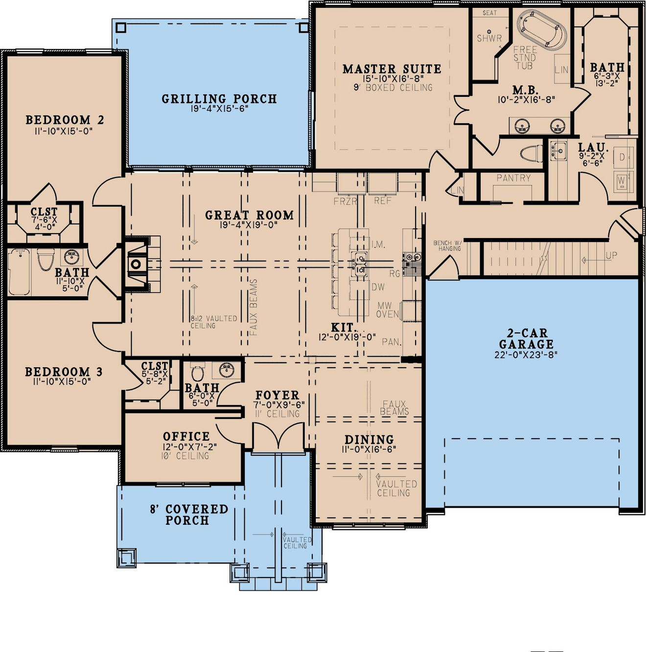 Craftsman House Plan - Sagecreek Place 46414 - 1st Floor Plan