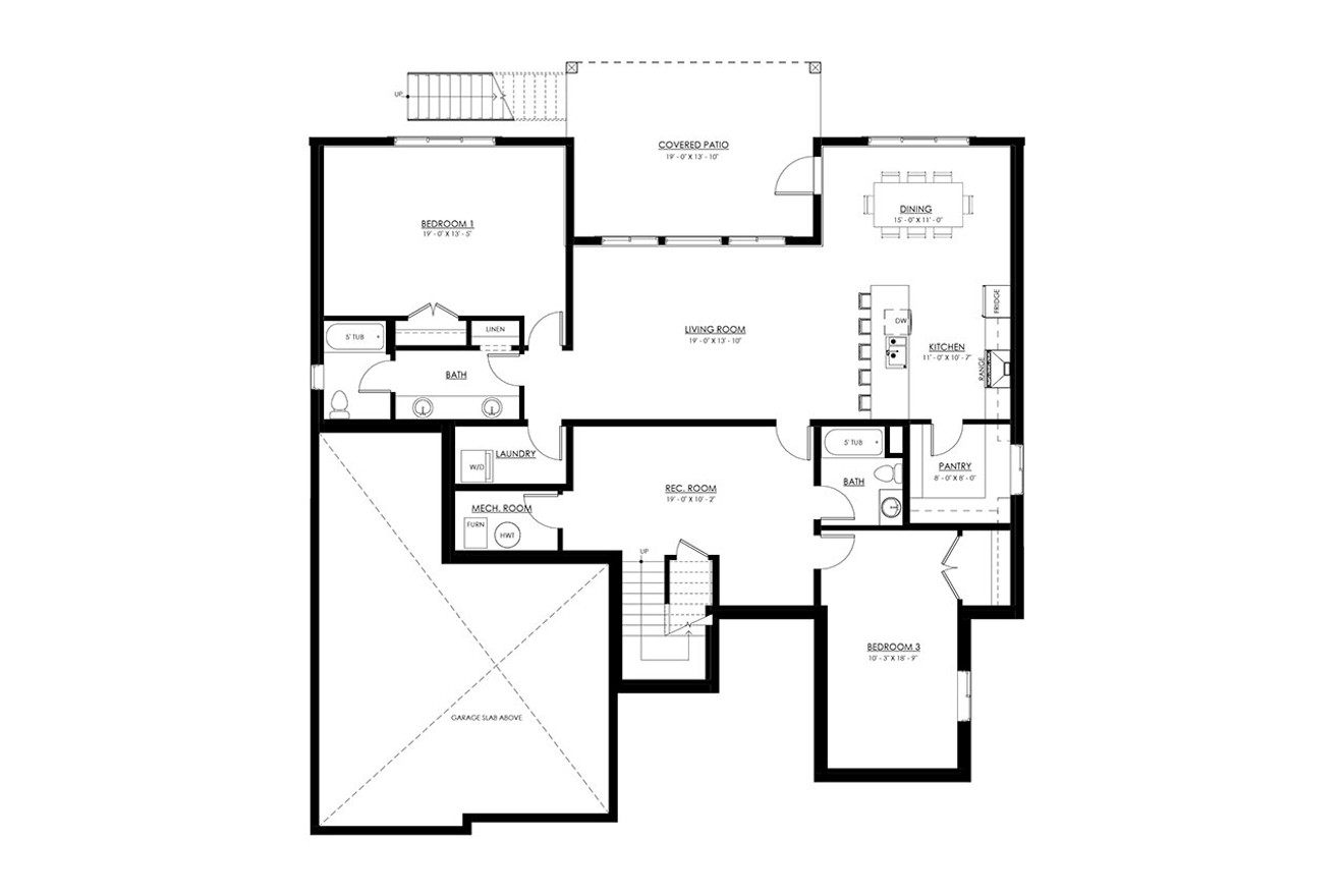 Secondary Image - Prairie House Plan - Cedar Hills 32358 - Basement Floor Plan