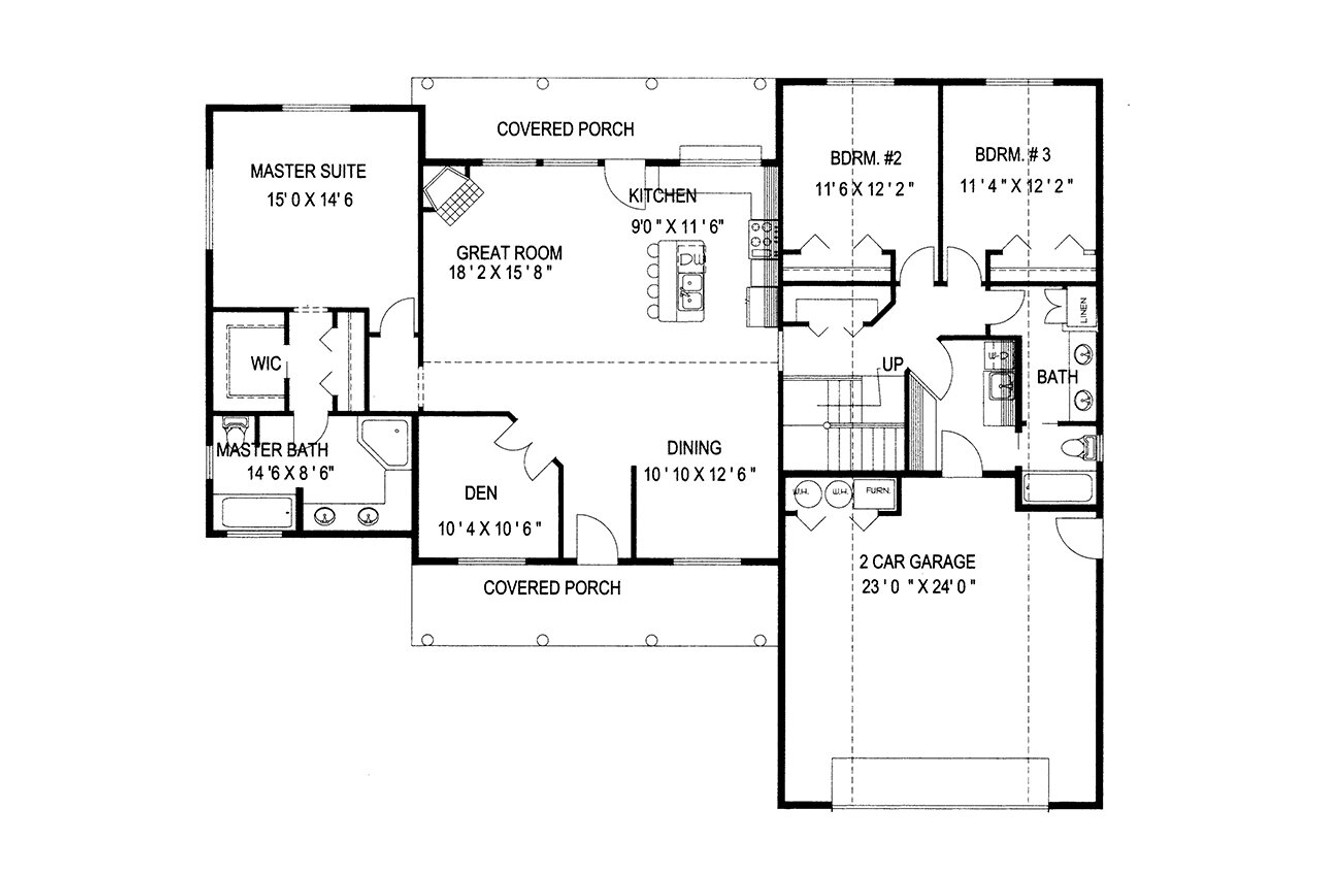 Craftsman House Plan - 39480 - 1st Floor Plan