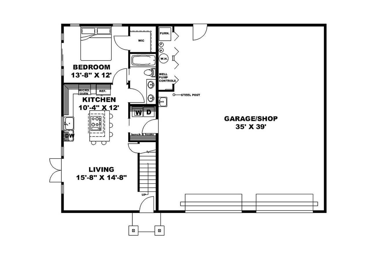 Craftsman House Plan - 46445 - 1st Floor Plan