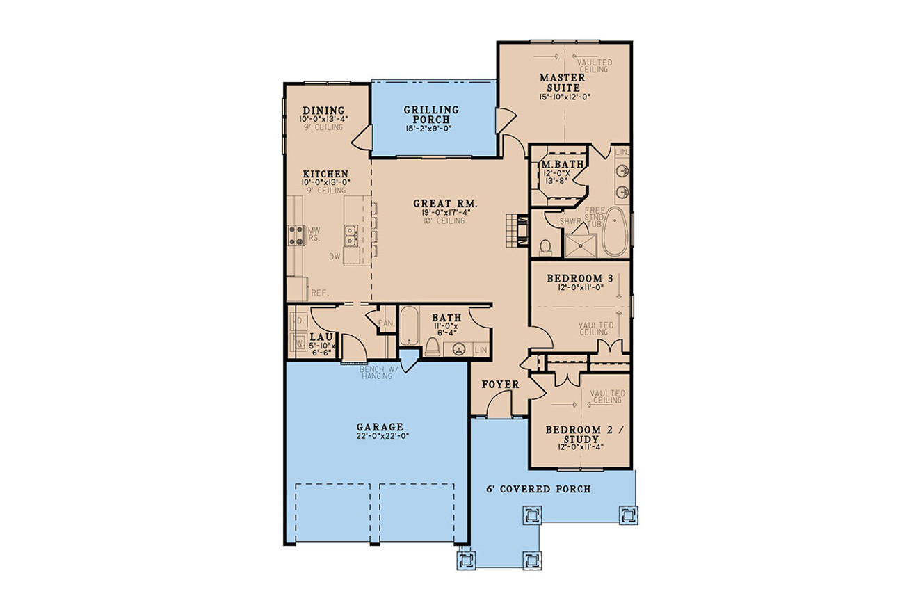 Cottage House Plan - Hunnington Cottage 17294 - 1st Floor Plan