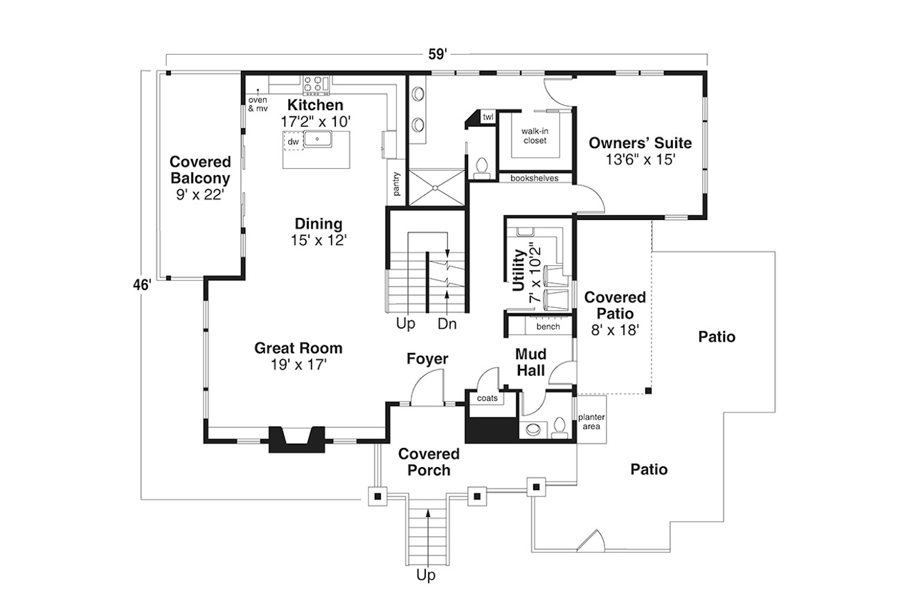 Contemporary House Plan - Susitna 32702 - 1st Floor Plan
