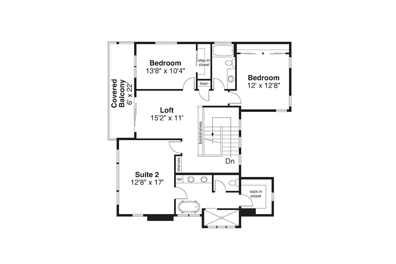 Contemporary House Plan - Susitna 32702 - 2nd Floor Plan