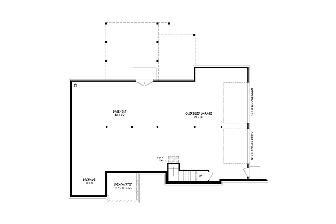 Secondary Image - Modern House Plan - Center Hill Lake View 76497 - Basement Floor Plan