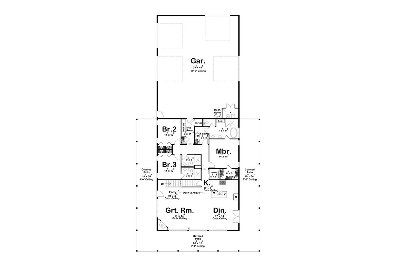 Farmhouse House Plan - Stonegate 80279 - 1st Floor Plan