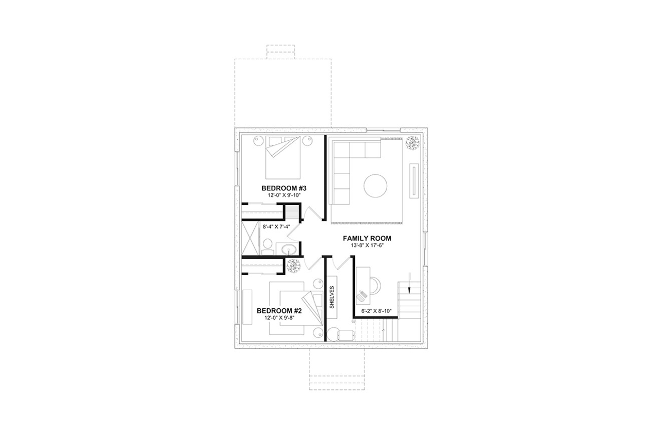 Cottage House Plan - The Bunting 2 65450 - Basement Floor Plan
