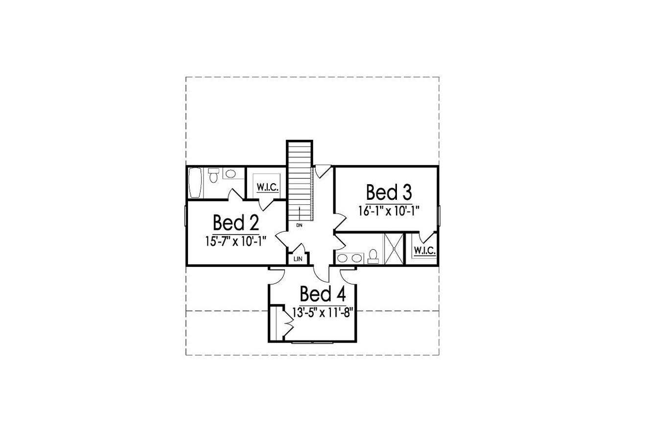 Secondary Image - Bungalow House Plan - 39807 - 2nd Floor Plan