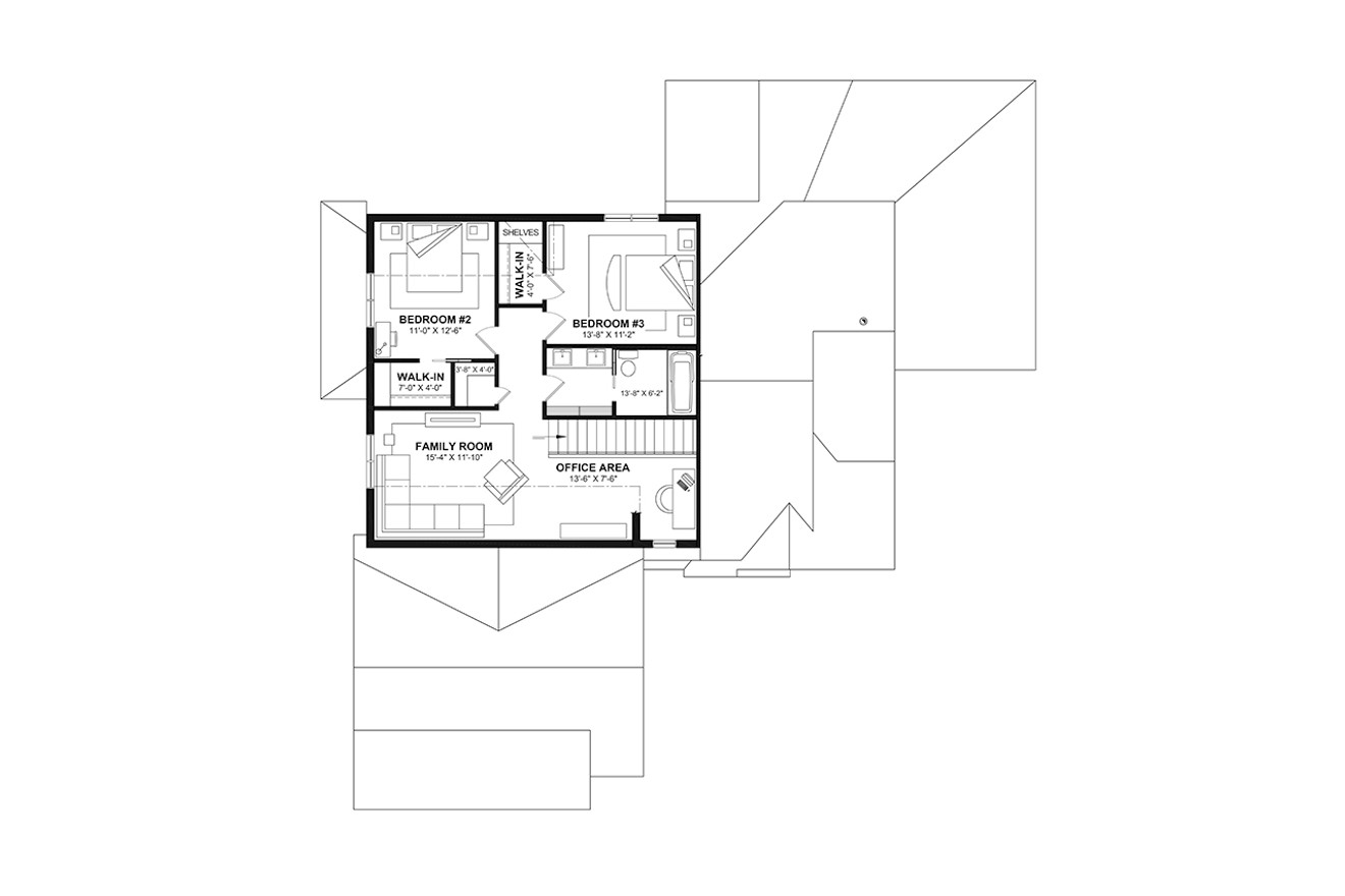 French Country House Plan - Simone 51851 - 2nd Floor Plan