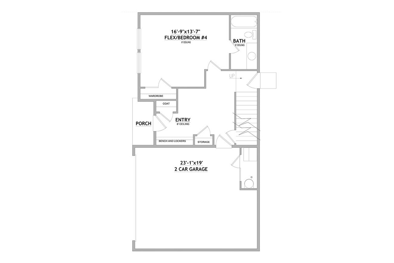 Modern House Plan - Hagen Twin 28042 - 1st Floor Plan