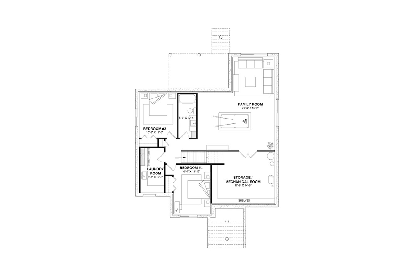 Modern House Plan - Elmwood 20151 - Basement Floor Plan