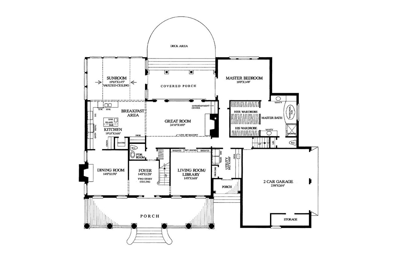 Classic House Plan - Dixie 84945 - 1st Floor Plan