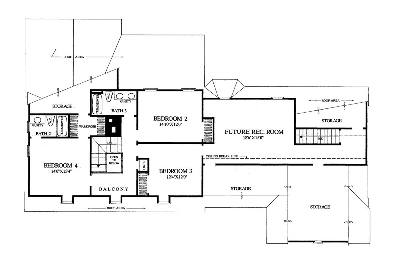 Secondary Image - Colonial House Plan - Essex 66238 - 2nd Floor Plan