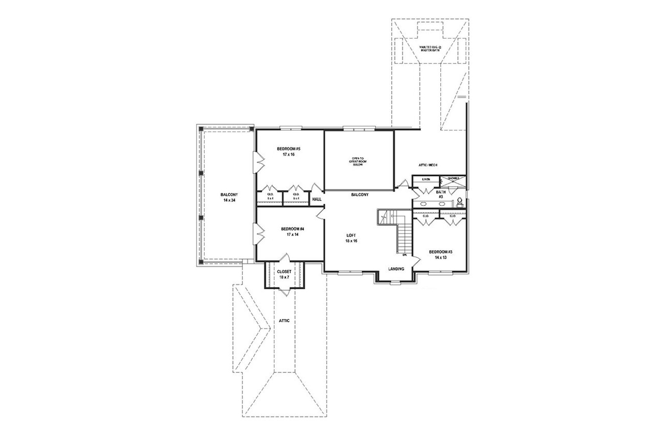 Secondary Image - French Country House Plan - 35979 - 2nd Floor Plan