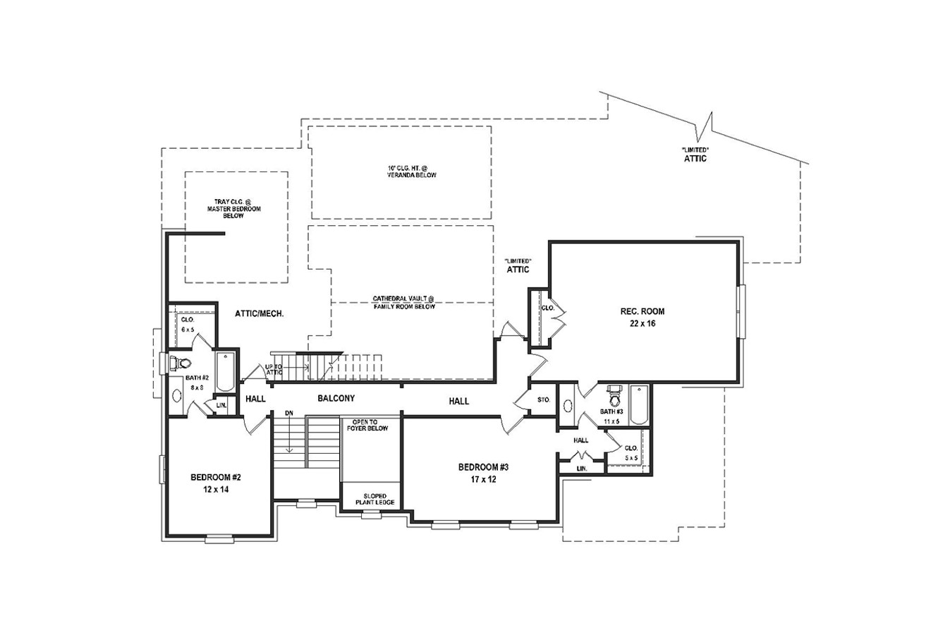 Secondary Image - French Country House Plan - 70636 - 2nd Floor Plan