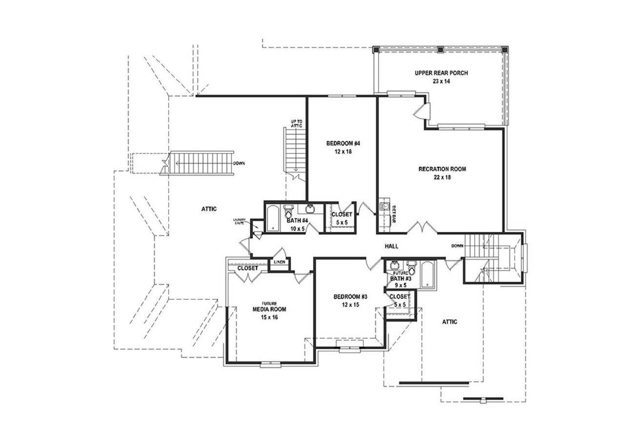 Secondary Image - French Country House Plan - 29868 - 2nd Floor Plan