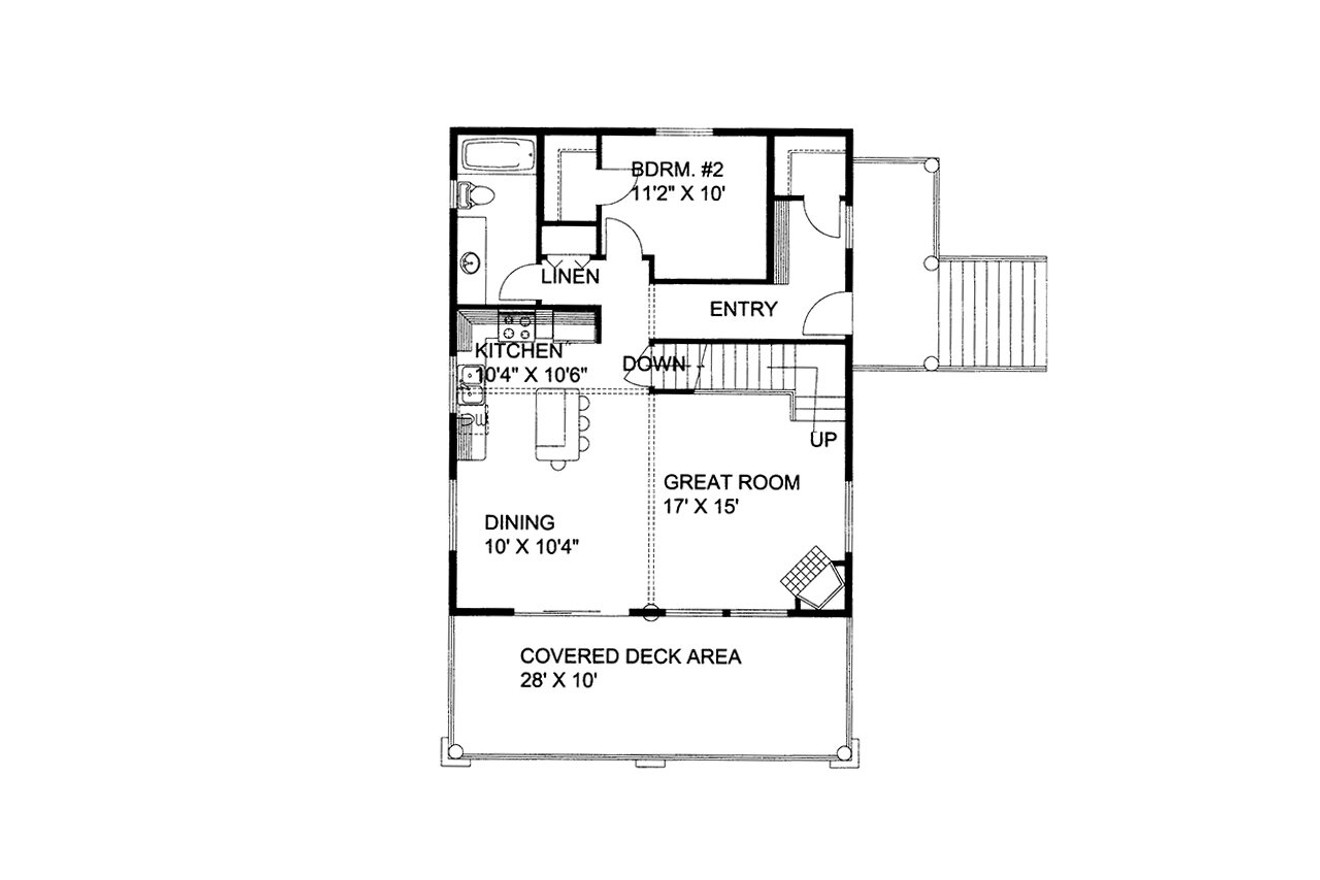Lodge Style House Plan - 65173 - 1st Floor Plan