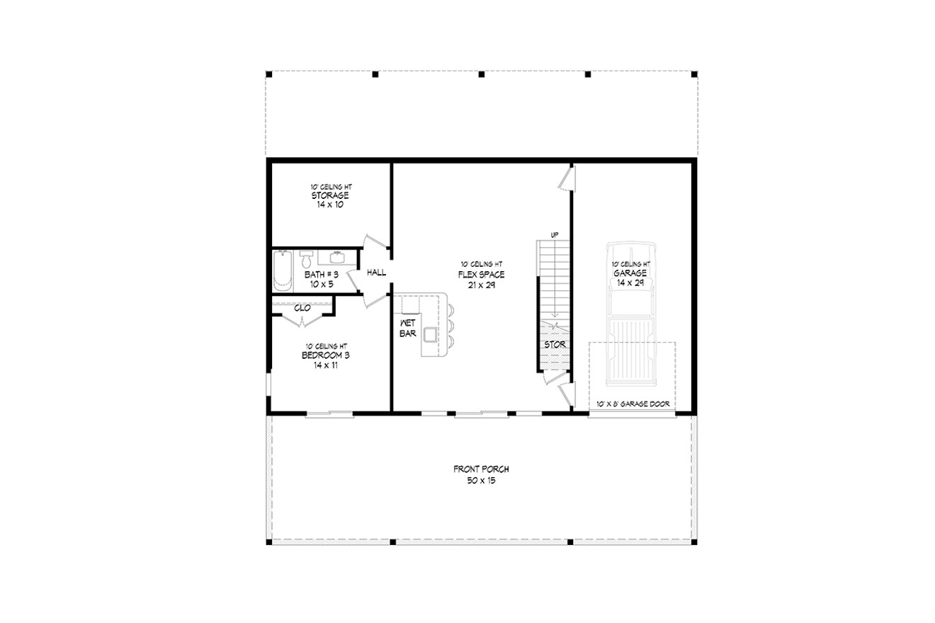 Secondary Image - Craftsman House Plan - Sandstone 10834 - Basement Floor Plan