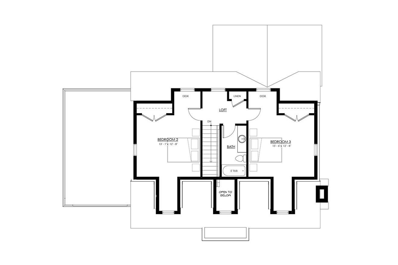 Bungalow House Plan - Ellison 71195 - 2nd Floor Plan
