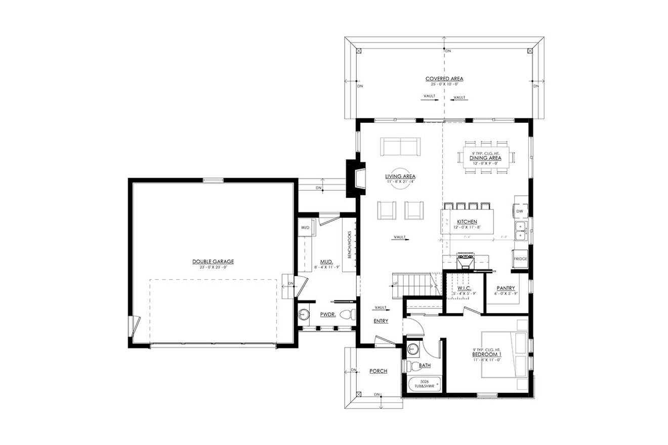Farmhouse House Plan - Estes Park 88566 - 1st Floor Plan
