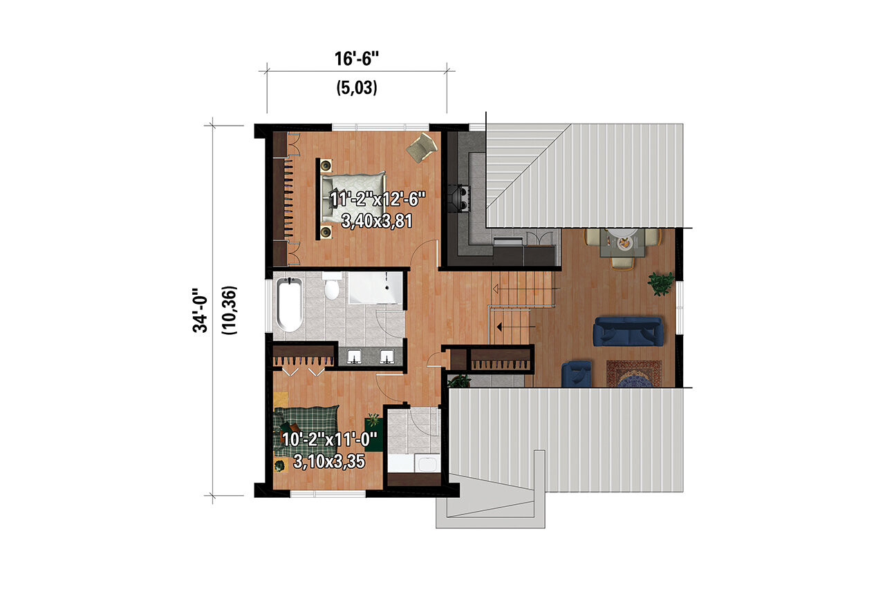 Secondary Image - Modern House Plan - 38618 - 2nd Floor Plan