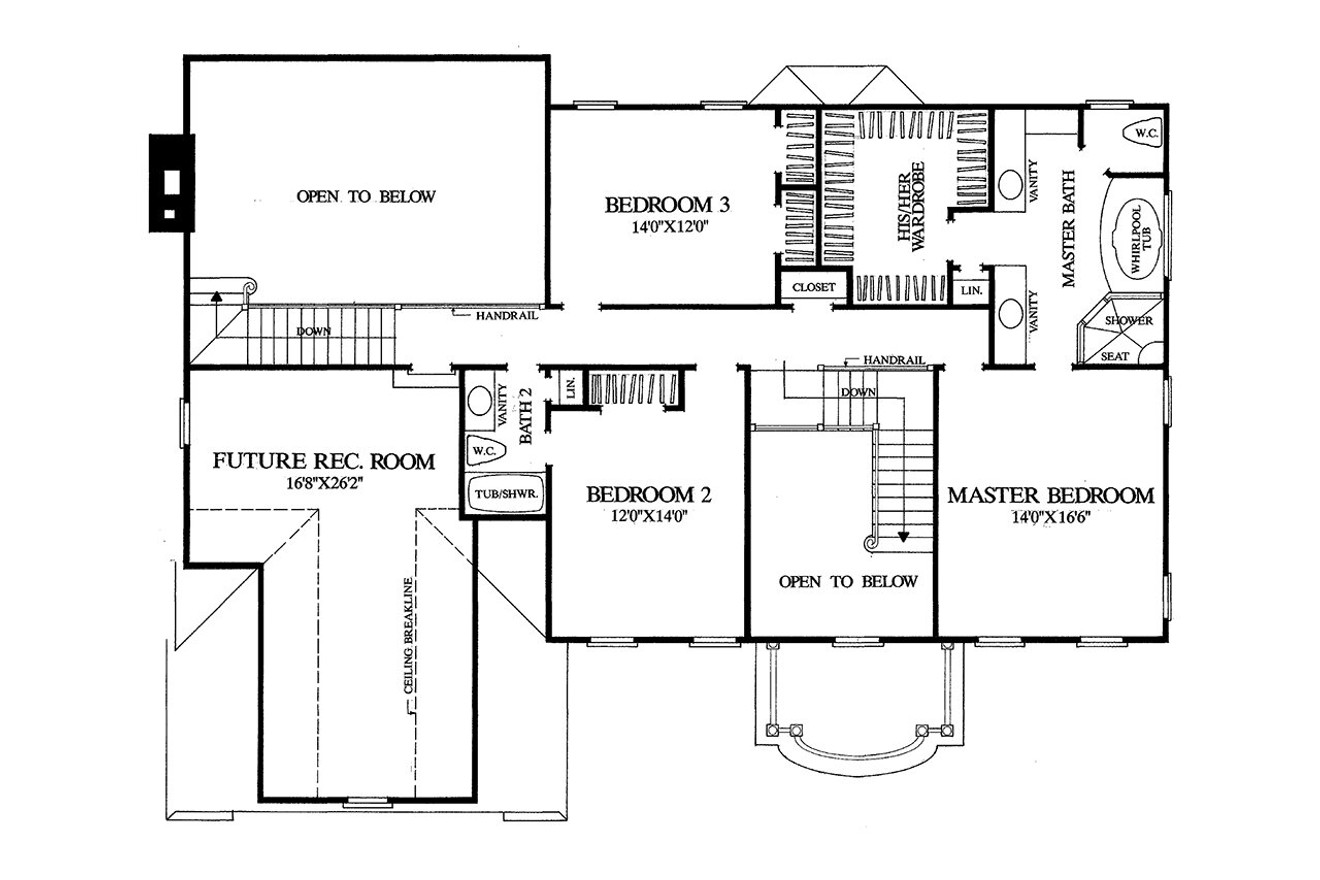 Secondary Image - Colonial House Plan - Harper House 47624 - 2nd Floor Plan