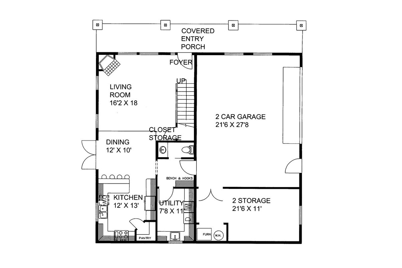 Farmhouse House Plan - 81149 - 1st Floor Plan
