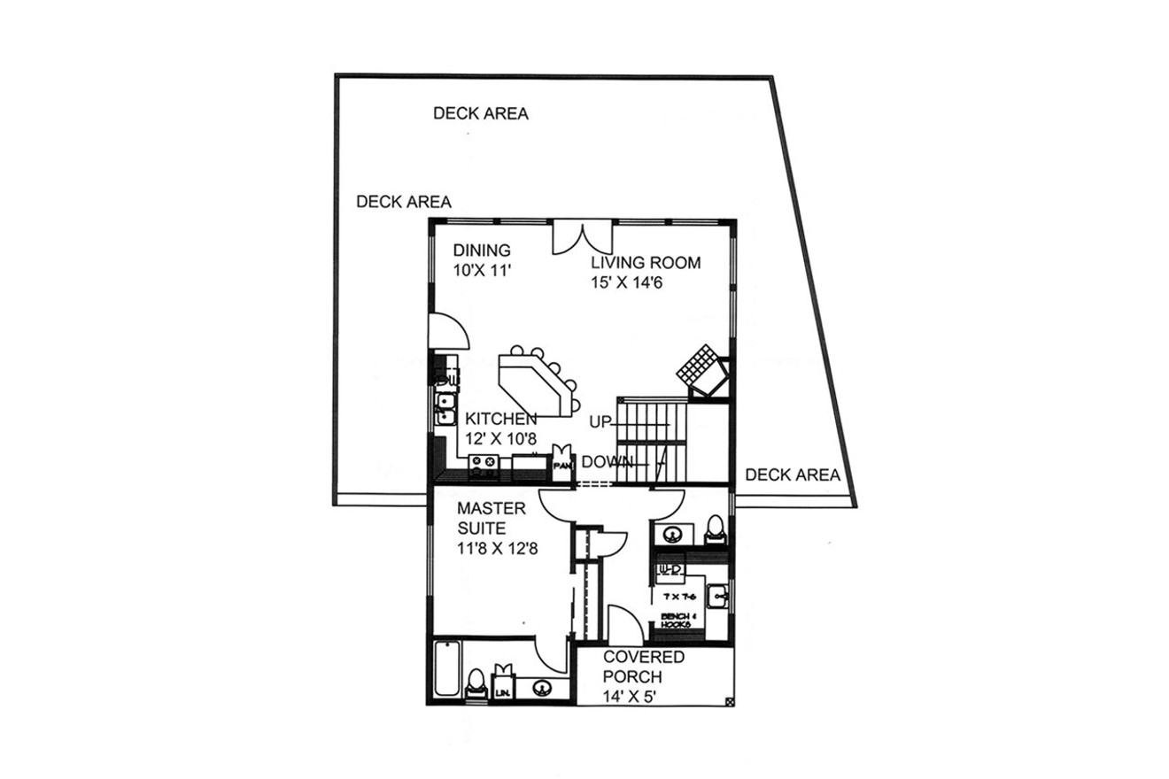 Craftsman House Plan - 58294 - 1st Floor Plan