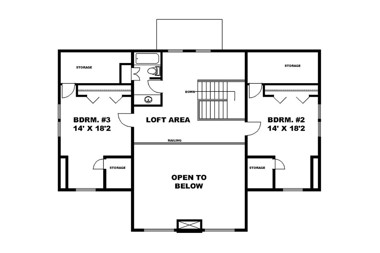Secondary Image - Craftsman House Plan - 85501 - 2nd Floor Plan