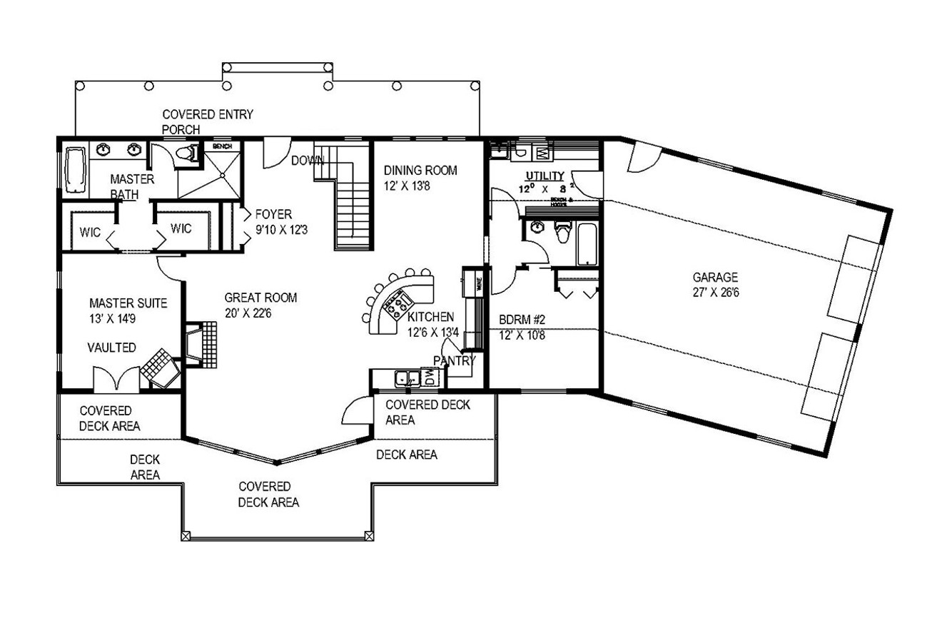 Craftsman House Plan - 83754 - 1st Floor Plan