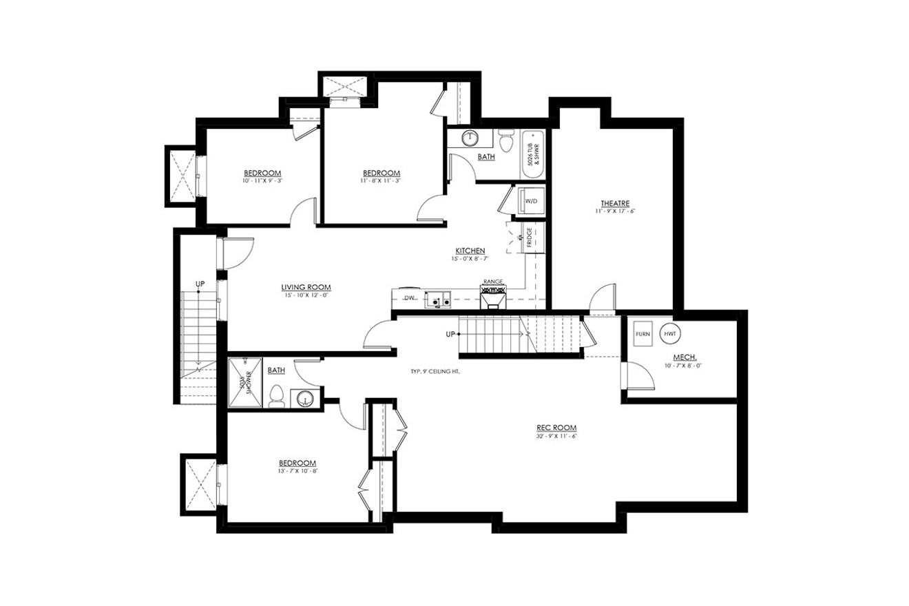 Cape Cod House Plan - Freemont 70028 - Basement Floor Plan