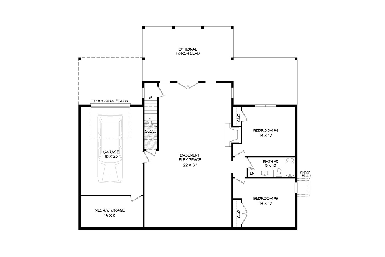 Secondary Image - Craftsman House Plan - Possum Creek 63153 - Basement Floor Plan