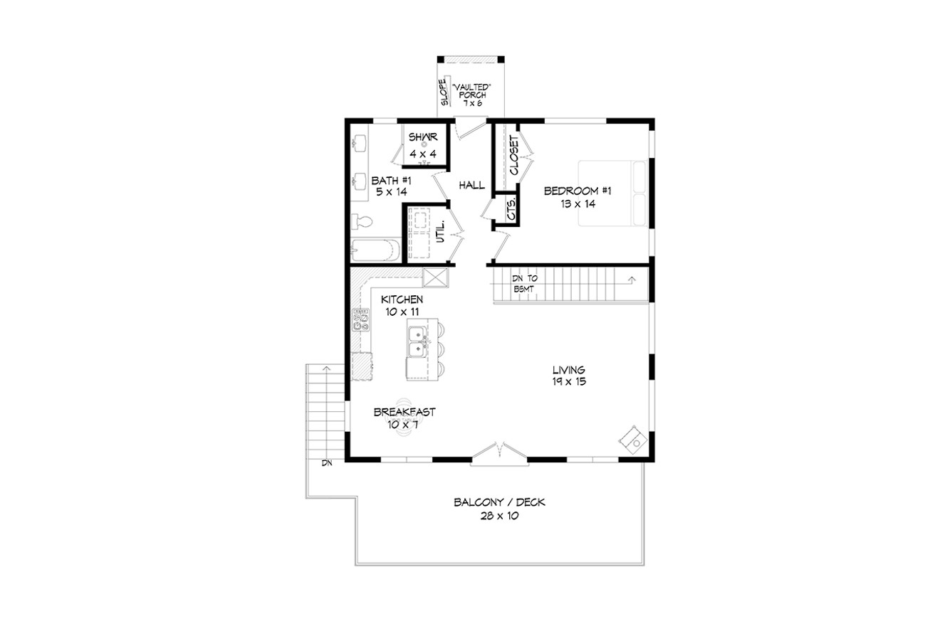 Modern House Plan - Water Valley Overlook 80091 - 1st Floor Plan