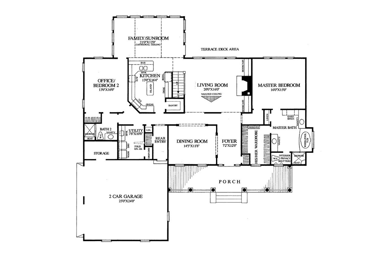 Cottage House Plan - Mulberry Farm 75289 - 1st Floor Plan