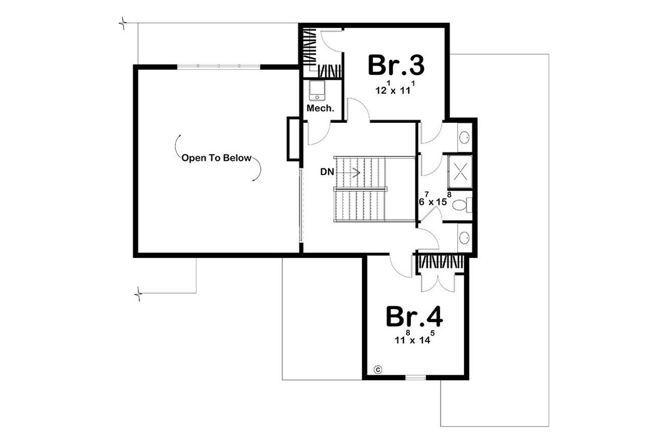 Craftsman House Plan - White Rock 78661 - 2nd Floor Plan