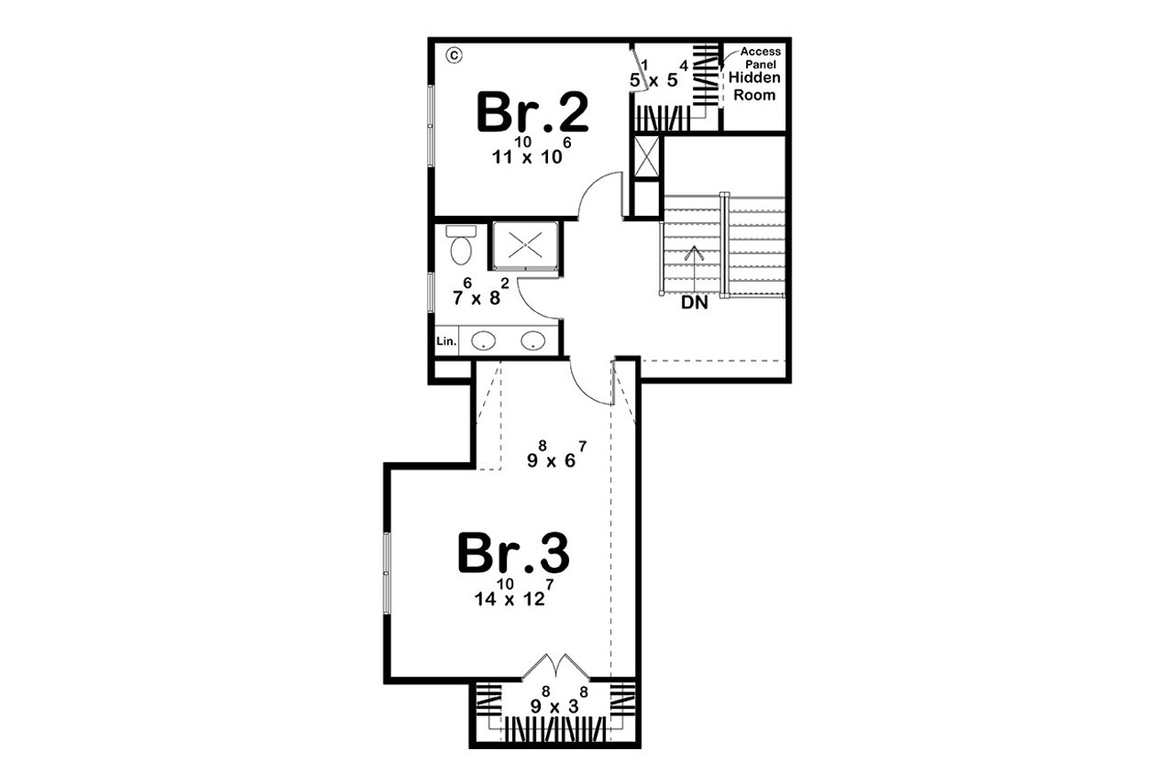 Farmhouse House Plan - Brinkman 77005 - 2nd Floor Plan