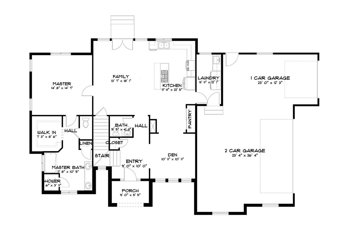 European House Plan - Tilo 74716 - 1st Floor Plan