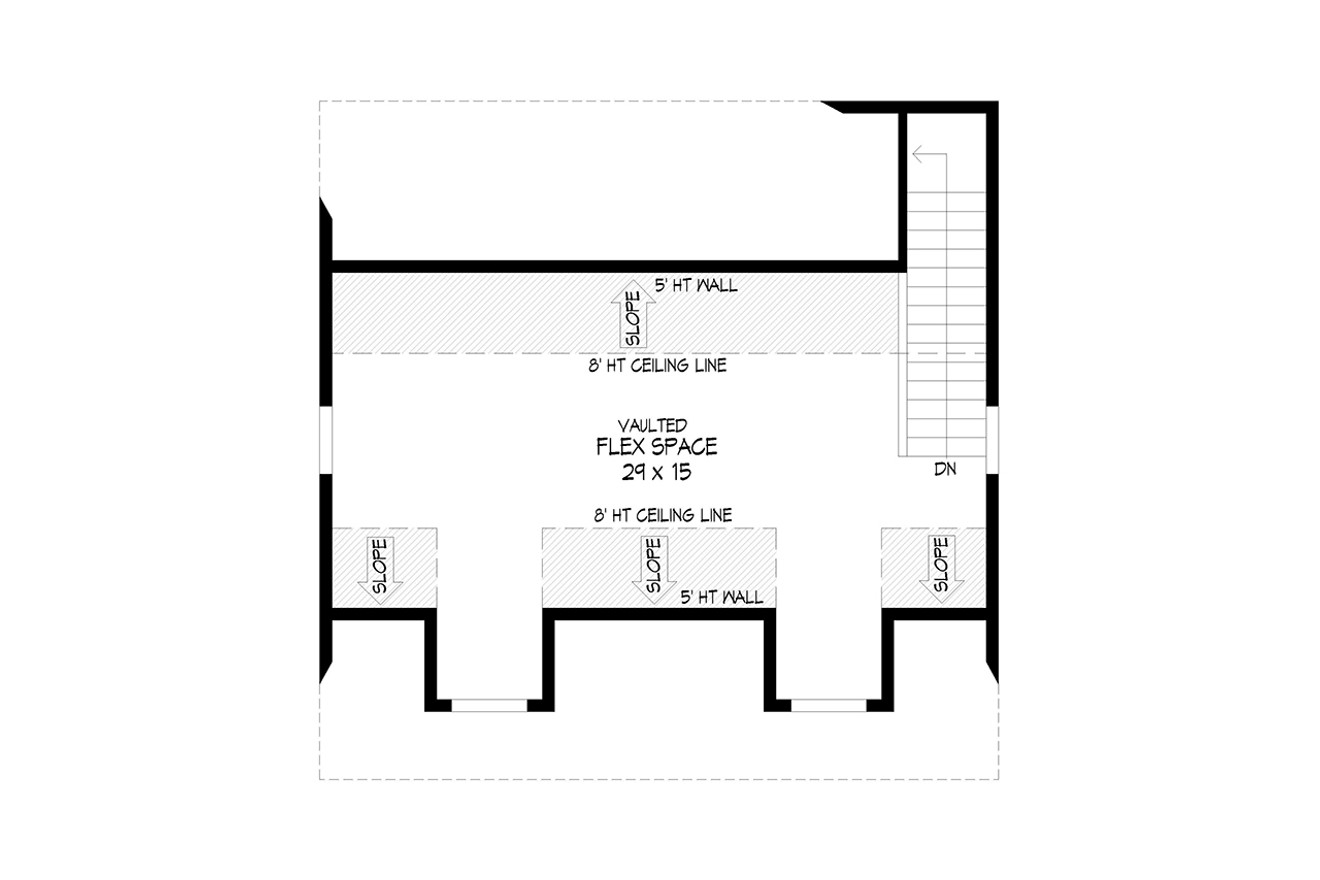 Secondary Image - Country House Plan - Rivers Edge Garage 30038 - 2nd Floor Plan