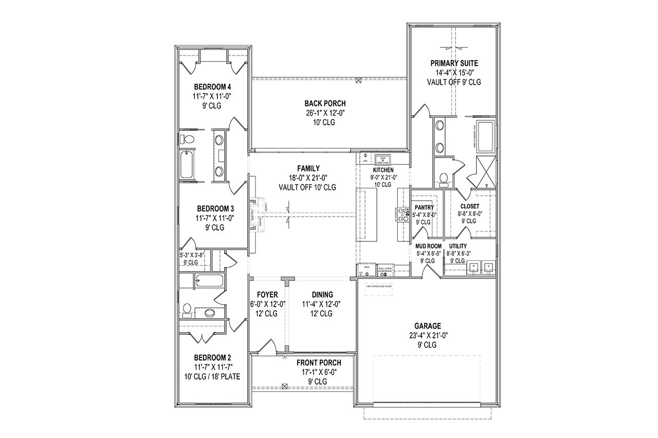 Farmhouse House Plan - 35694 - 1st Floor Plan