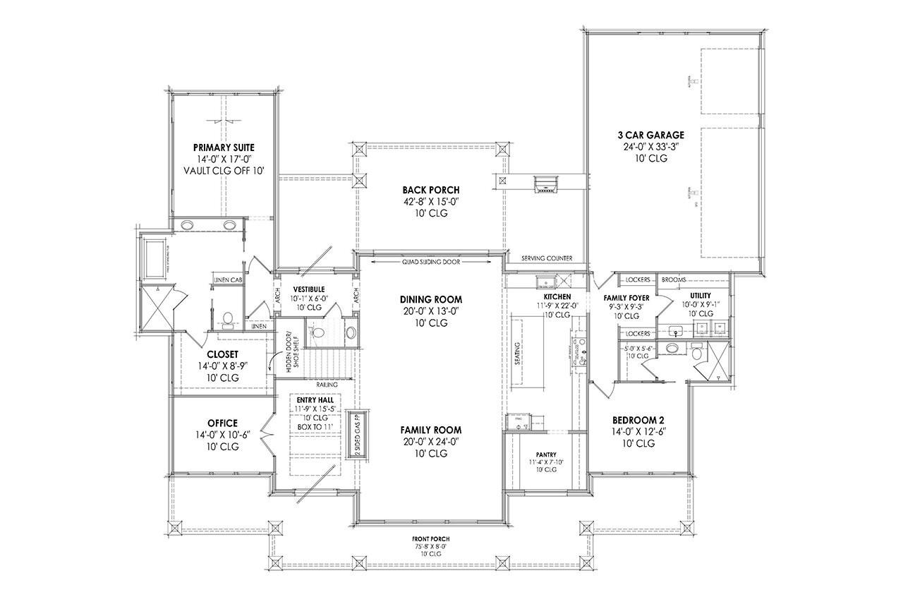 Farmhouse House Plan - 54782 - 1st Floor Plan