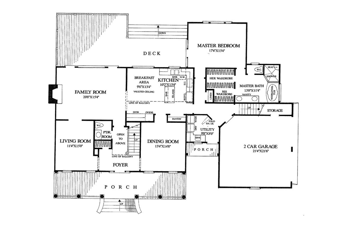 Cottage House Plan - Sulphur Springs 33888 - 1st Floor Plan