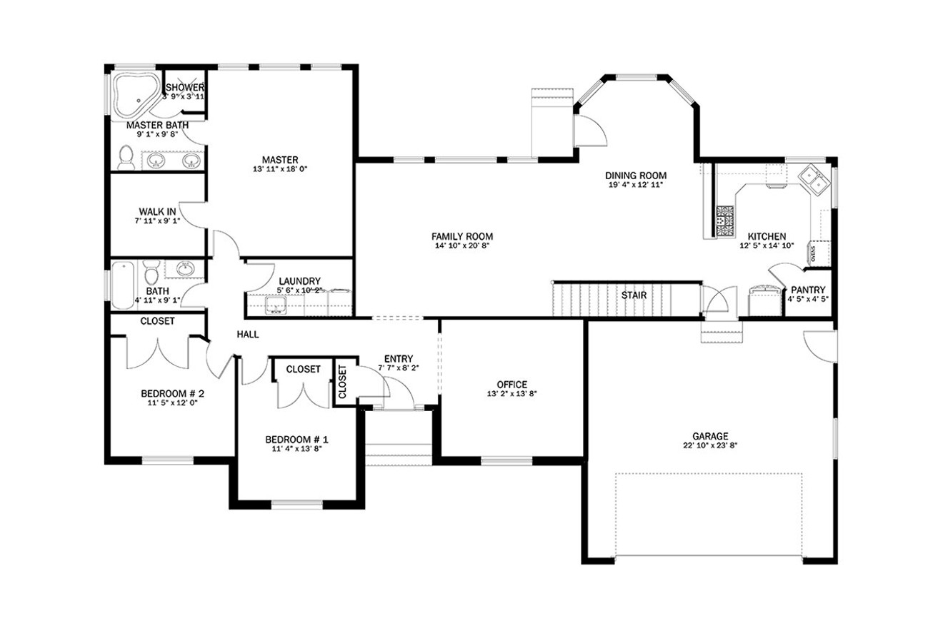 Craftsman House Plan - Jordan 35752 - 1st Floor Plan