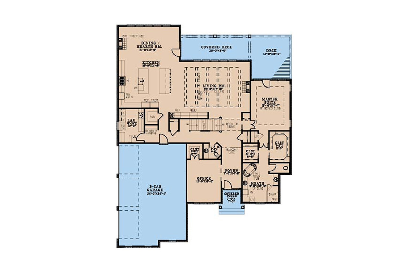 Traditional House Plan - Westinview Place  22166 - 1st Floor Plan