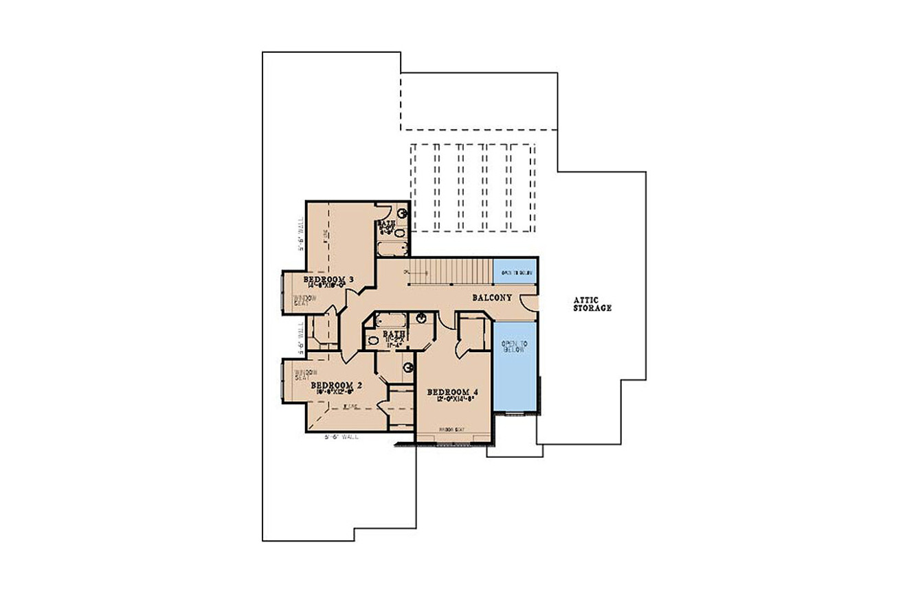 Traditional House Plan - Westinview Place  22166 - 2nd Floor Plan