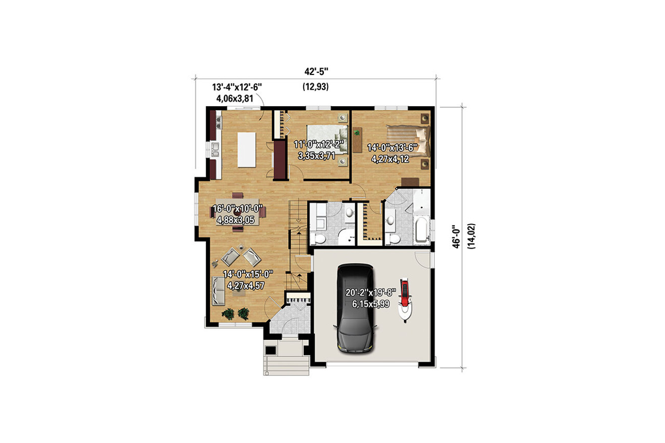 Country House Plan - 23052 - 1st Floor Plan