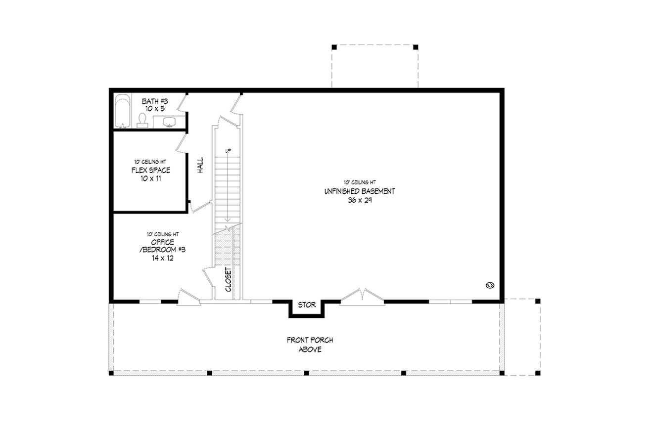 Secondary Image - Traditional House Plan - Green Valley 60185 - Basement Floor Plan