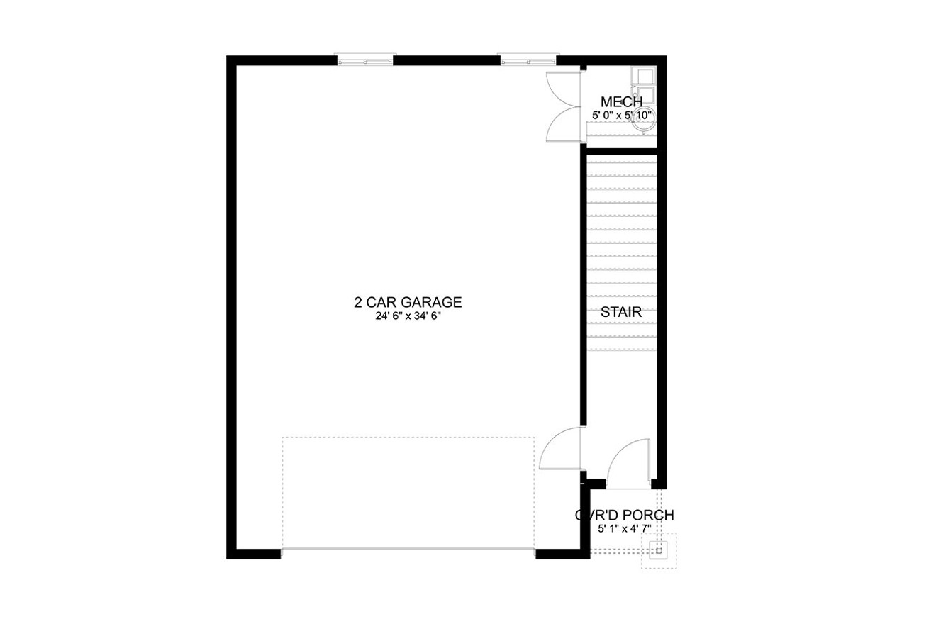 Colonial House Plan - Roberts Garage 14706 - 1st Floor Plan